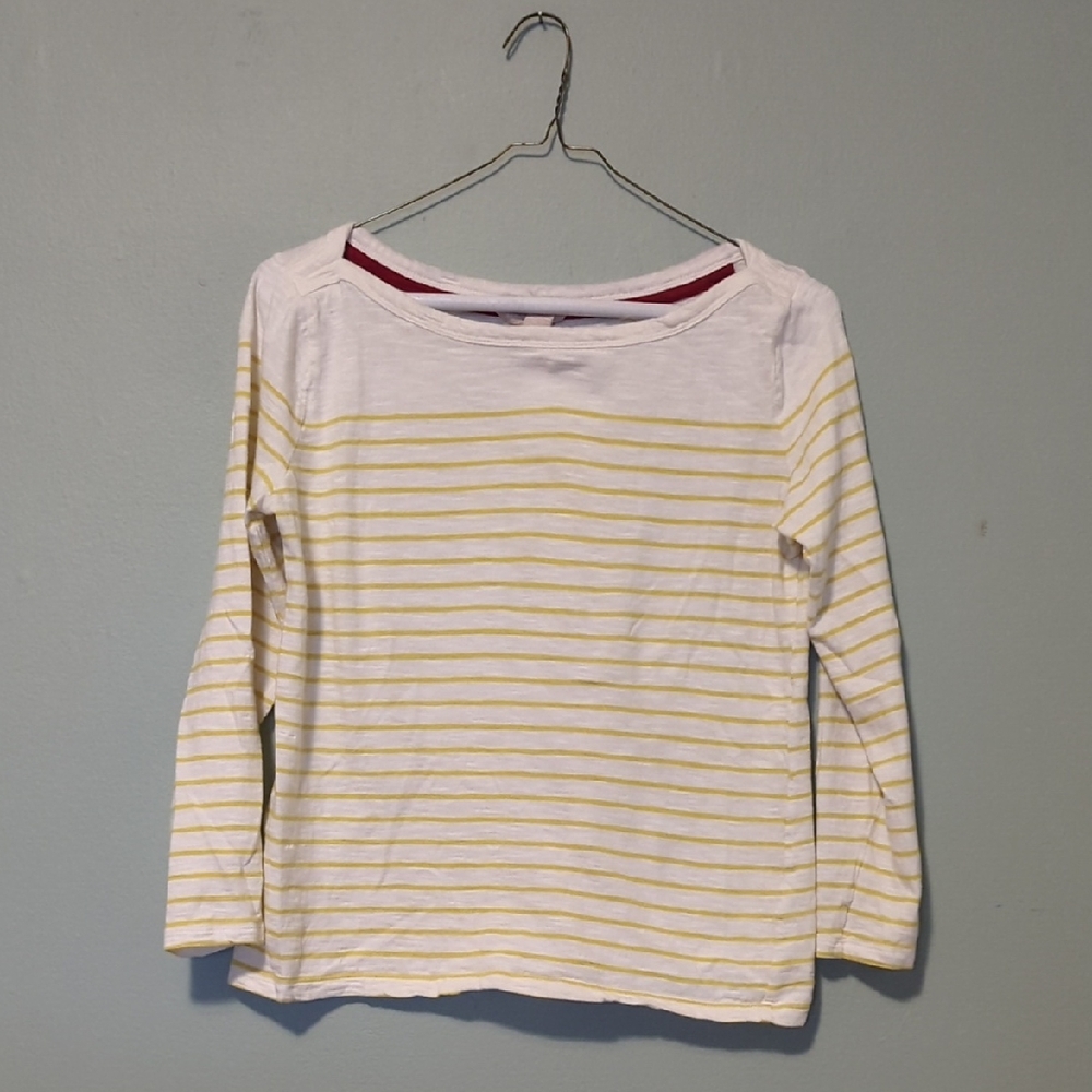 Yellow And White Striped Banana Republic Long Sleeve Shirt